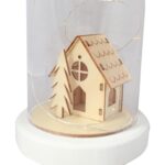 Kopuła ze Szklanym Dioramą Kościół i Choinka z Podświetleniem LED - obrazek 2