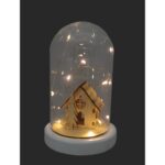 Kopuła ze Szklanym Dioramą Kościół i Choinka z Podświetleniem LED - obrazek 3