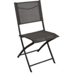 Krzesło Ogrodowe EMYS Składane z Stalową Konstrukcją w Kolorze Antracytowym