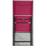 Krzesło Ogrodowe EMYS, Składane, Stalowe w Kolorze Antracytowym, Różowe Siedzisko - obrazek 2