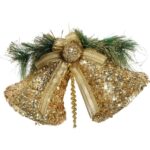 Zawieszka Świąteczna Złote Dzwony - Duża Dekoracja do Salonu lub Witryny Sklepowej - obrazek 2