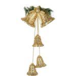 Zawieszka Świąteczna Złote Dzwony - Duża Dekoracja do Salonu lub Witryny Sklepowej