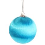 Komplet 28 Zawieszek na Choinkę Mix: Bombki Jedwabne, Kule Druciane, Prezenciki, Bombki Plastikowe w Kolorze Turkusowo-Srebrnym - obrazek 2