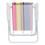 Krzesło Wypoczynkowe Składane na Plażę, Ogród i Taras Wykonane z Wytrzymałej Tkaniny - obrazek 2