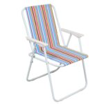 Krzesło Wypoczynkowe Turystyczne Składane z Wytrzymałej Tkaniny - Plażowe i Ogrodowe
