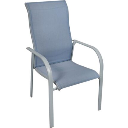 Krzesło Ogrodowe z Podłokietnikami w Kolorze Szarym - Stabilne i Wygodne, Przystosowane do Warunków Atmosferycznych