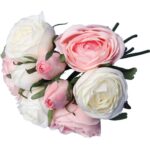 BUKIET 9 RÓŻ 28CM KOLOR  RÓŻOWO BIAŁY - obrazek 3