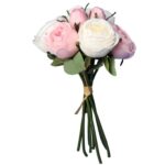 BUKIET 9 RÓŻ 28CM KOLOR  RÓŻOWO BIAŁY