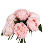 BUKIET 9 SZTUCZNYCH RÓŻ 28CM - WYSOKIEJ JAKOŚCI - KOLOR RÓŻOWY - obrazek 2