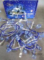 2m Girlanda z Niebieskimi Kryształkami i Białym Oświetleniem LED, 24V, do użytku wewnątrz - obrazek 2