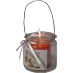 Świecznik Szklany z Królikiem w Uchwycie na Zawieszenie lub Przenoszenie