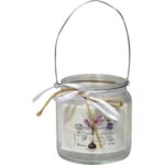 Świecznik Szklany w Słoiku z Uchwytem - Dekoracja Wnętrza/Tarasu