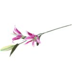 Sztuczna Lilia Fioletowa o Wysokości 75cm - Gałązka z 2 Kwiatami - obrazek 3