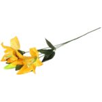 Gałązka Sztucznej Lili podwójnej z Pąkiem w kolorze Jasno Pomarańczowym, 75 cm. - obrazek 3