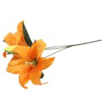Gałązka 2 lilii, kwiat sztuczny, pomarańczowy - obrazek 3