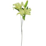 Gałązka Lilii Dwukwiatowej Sztucznej w Kolorze Zielonym - 75 cm - obrazek 2