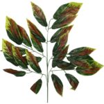 Potrójna gałązka z liśćmi - dekoracja kwiatowa 70cm.