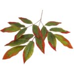 LIŚĆ GAŁĄZKA POTRÓJNA ZIELONO POMARAŃCZOWA 70CM - obrazek 3