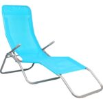 Leżak ogrodowy błękitny - obrazek 2