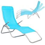 Leżak ogrodowy błękitny