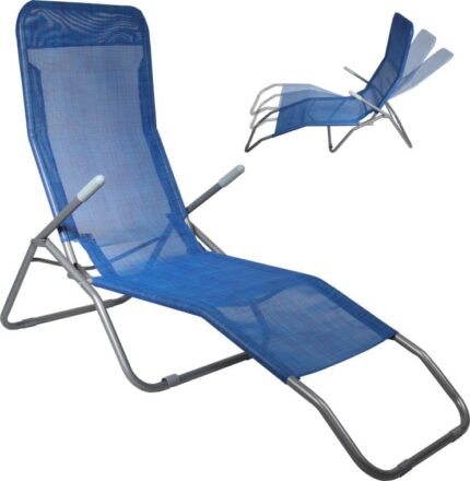 Leżak ogrodowy ciemny niebieski