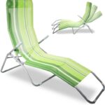 Uniwersalny Leżak Grawitacyjny w Zielone Paski do Ogrodu, Balkonu i Plaży