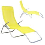 Leżak ogrodowy limonkowy 2