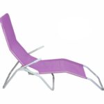 Fioletowy leżak ogrodowy typu zero gravity z przewiewnym materiałem - obrazek 3