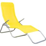 Leżak Ogrodowy i Plażowy, Żółty, Grawitacyjny, Przewiewny, Wysokiej Jakości Materiałów - obrazek 2