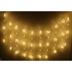 Dekoracyjna Świetlna Kurtyna z 170 LED Gwiazdkami - Białe, Energooszczędne, do Użycia Wewnątrz i na Zewnątrz - obrazek 3