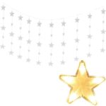 Dekoracyjna Świetlna Kurtyna z 170 LED Gwiazdkami - Białe, Energooszczędne, do Użycia Wewnątrz i na Zewnątrz