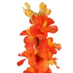 Gałązka Dekoracyjna z Dwoma Kwiatami Ostróżki w Kolorze Pomarańczowym - obrazek 2