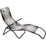 Leżak grawitacyjny Goliat w czarną kratkę, przenośny i odporny na warunki atmosferyczne
