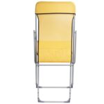 Leżak Plażowy Składany z Tekstyliny na Stelażu Stalowym, Żółty, 110 kg - obrazek 2