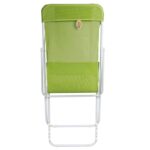 Składany leżak plażowy 3-pozycyjny z zagłówkiem i odpornym na warunki atmosferyczne siedziskiem, kolor Zielony. - obrazek 3