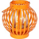 Pomarańczowa Metalowa Latarenka na Świeczkę LHW do Dekoracji Balkonu, Tarasu i Ogrodu