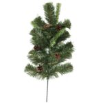 Dekoracyjna Gałązka Świąteczna ze Szyszkami - Zielony Świerk, 60cm