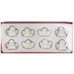 Zawieszki na choinkę Białe Aniołki - 8 sztuk, Polirezyna, 3.5x5 cm, Przeznaczone do Dekoracji Świątecznej - obrazek 2