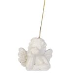Zawieszki na choinkę Białe Aniołki - 8 sztuk, Polirezyna, 3.5x5 cm, Przeznaczone do Dekoracji Świątecznej - obrazek 3