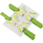 MOTYLE KLAMERKI DREWNIANE 4SZT 4CM WIELKANOC WIOSNA - obrazek 2