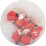 Zestaw 6 Czerwonych Zawieszek Świątecznych Mikołaj 3 cm - obrazek 2