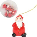 Zestaw 6 Czerwonych Zawieszek Świątecznych Mikołaj 3 cm