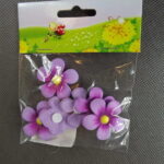 Komplet Wrzosowych Kwiatków z Polirezynu do Przyklejenia, 3x3cm