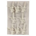 Komplet 8 Białych Klamerek z Aniołkami