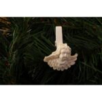 Białe Klamrki z Figurkami Aniołów 4.5 cm - Zestaw 6 sztuk - obrazek 2