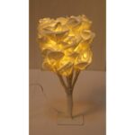 Drzewko Dekoracyjne z Różami LED do Użytku Wewnętrznego - 26 cm, Białe, Zasilane na Baterie 3AA - obrazek 2