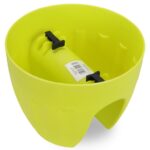 Doniczka do zawieszenia na balustradzie, odporna na warunki atmosferyczne, kolor zielony. - obrazek 2