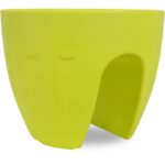 Doniczka do zawieszenia na balustradzie, odporna na warunki atmosferyczne, kolor zielony. - obrazek 3