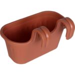 Podwójna Doniczka na Balustradę Odporna na Warunki Atmosferyczne - Kolor Ceglany - obrazek 2