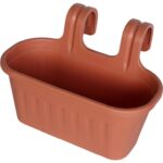 Podwójna Doniczka na Balustradę Odporna na Warunki Atmosferyczne - Kolor Ceglany